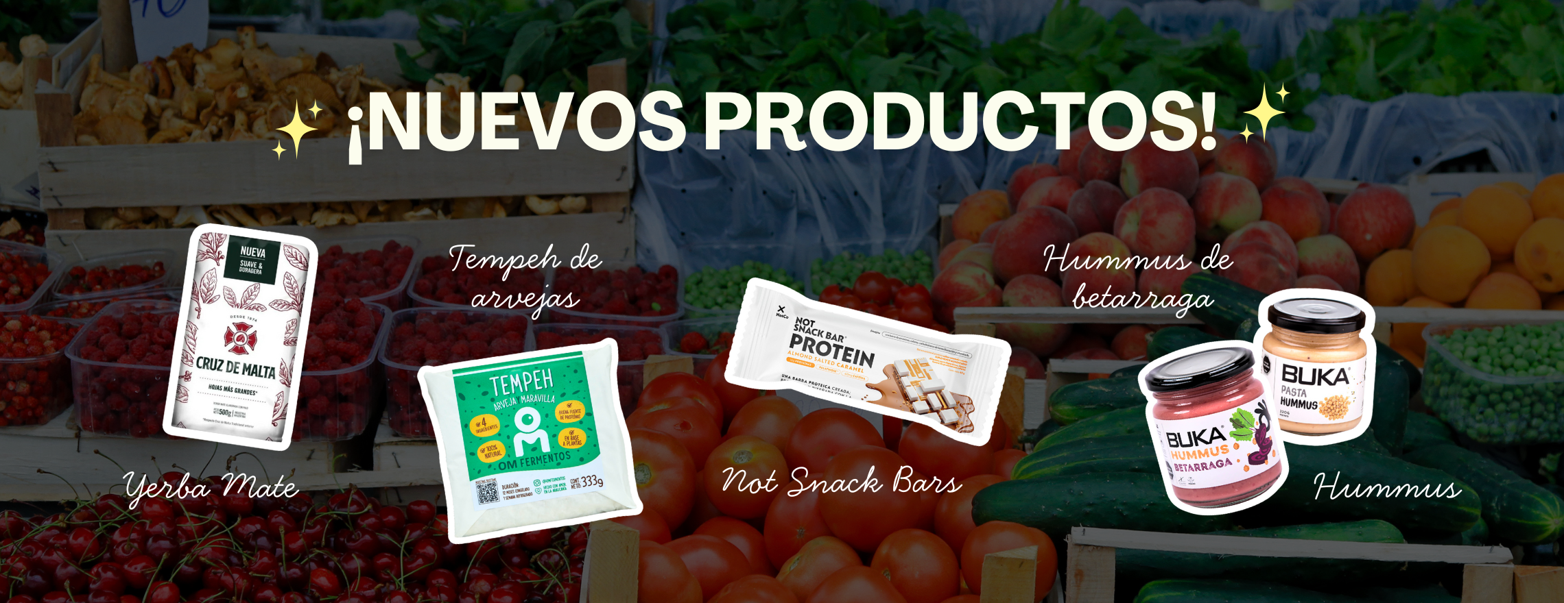 yerba mate, tempeh, tempeh de arvejas, not snack bars,  barritas proteicas not, hummus Buka, hummus de betarraga