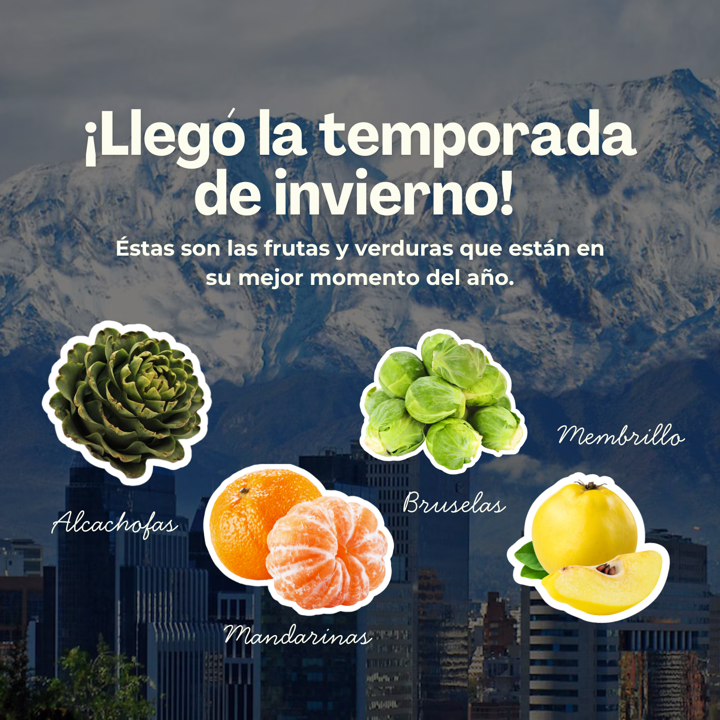 frutas y verduras en temporada de invierno
