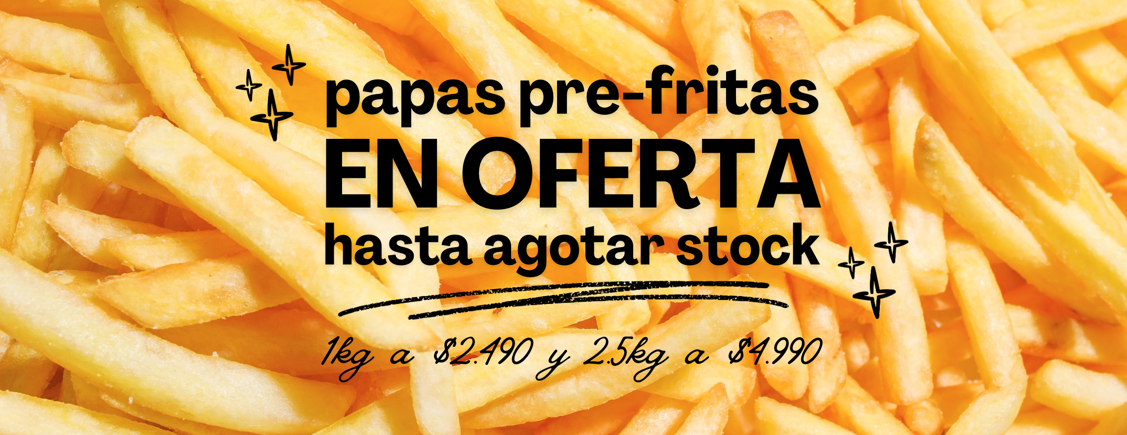Papas pre-fritas en oferta
