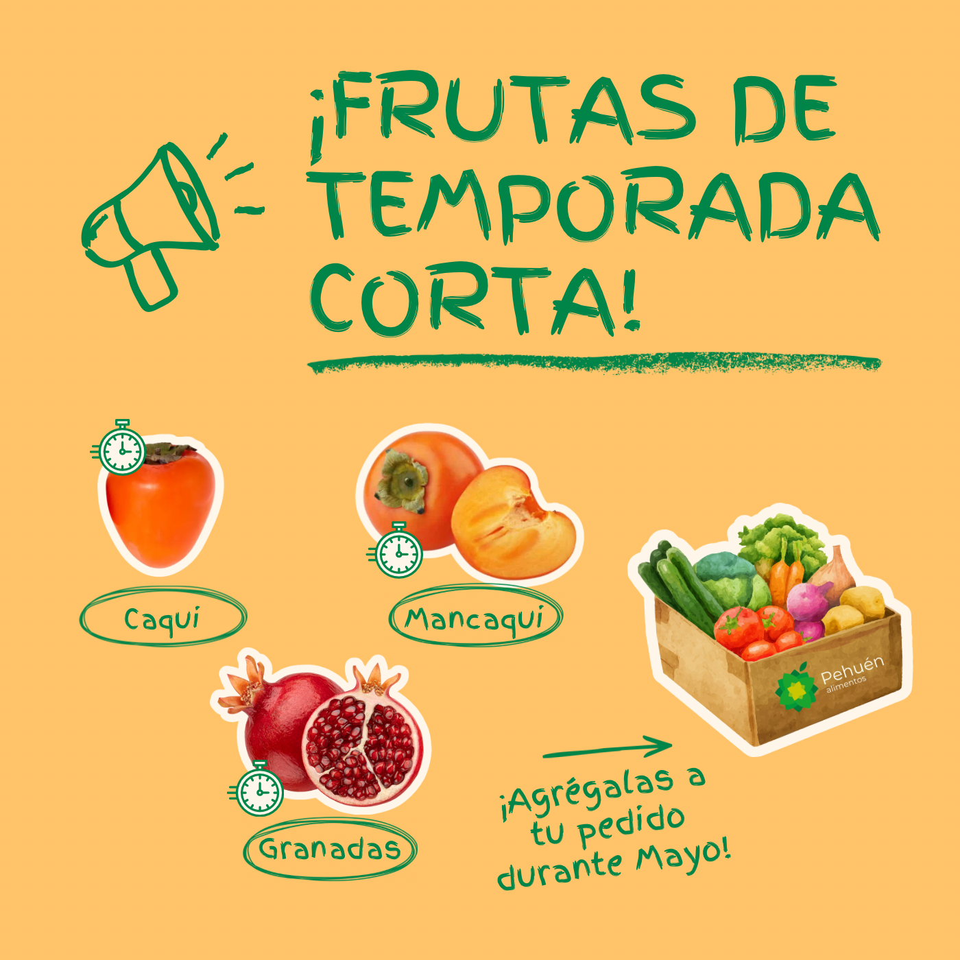 Comenzó el otoño en Pehuén alimentos: manzanas, naranjas, peras
