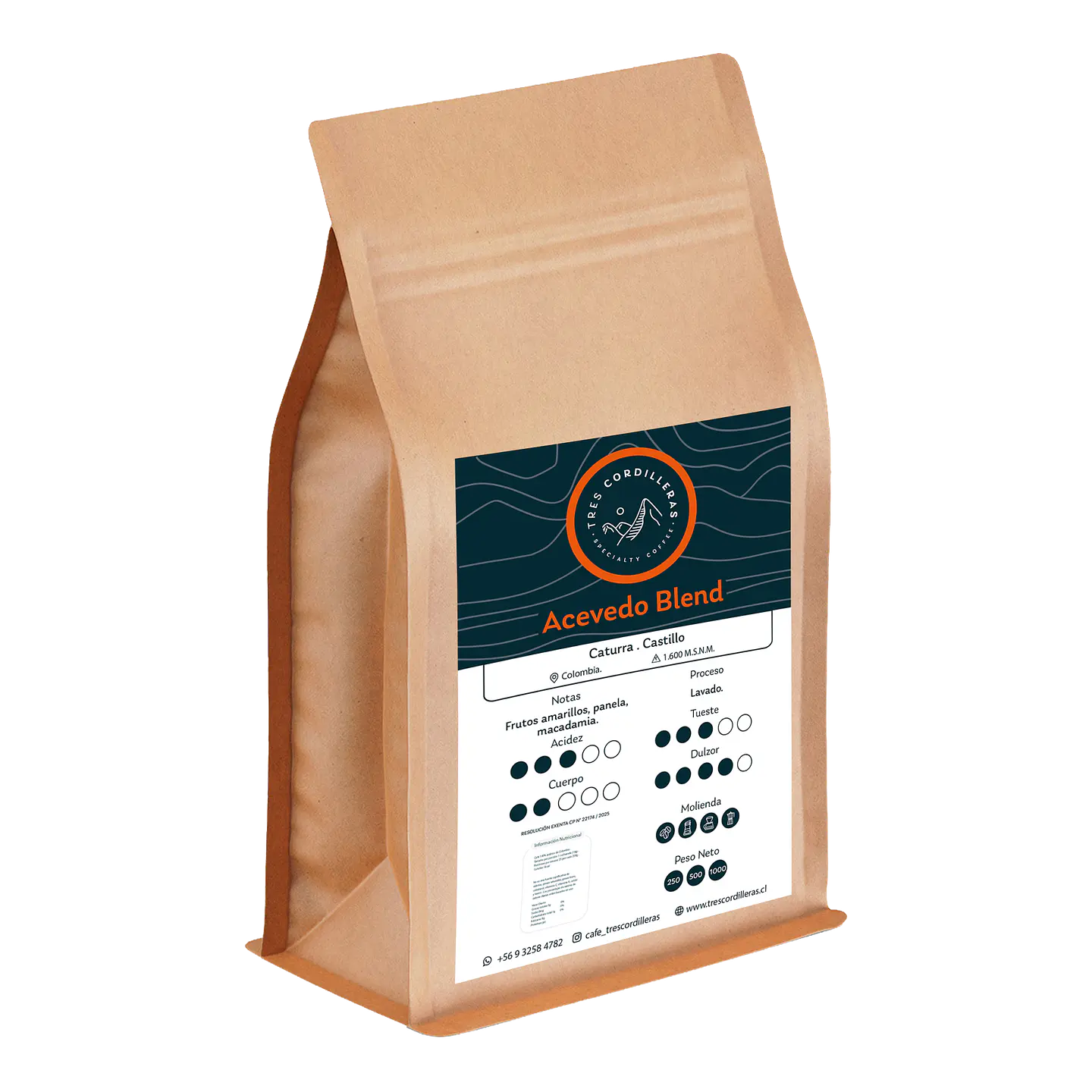 Café De Grano Acevedo Blend — Caturra & Castillo · Colombia Tres Cordilleras (250 gr)