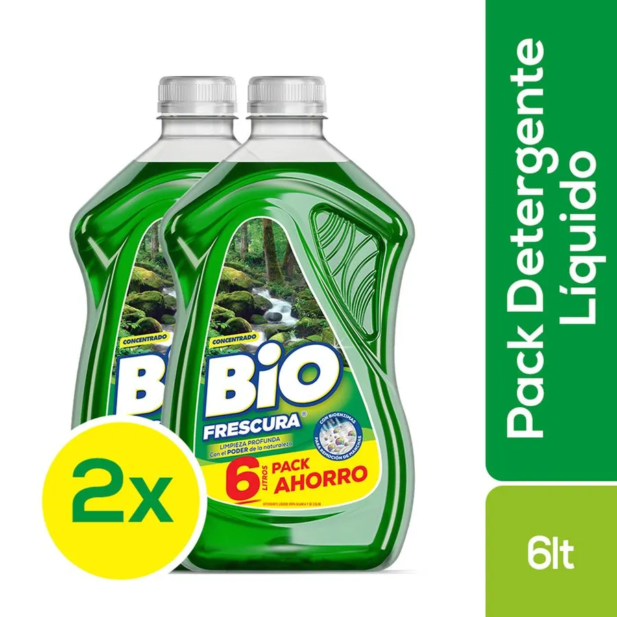 Pack 2 Detergentes Líquidos Bio Frescura Bosque Nativo (6 lt)
