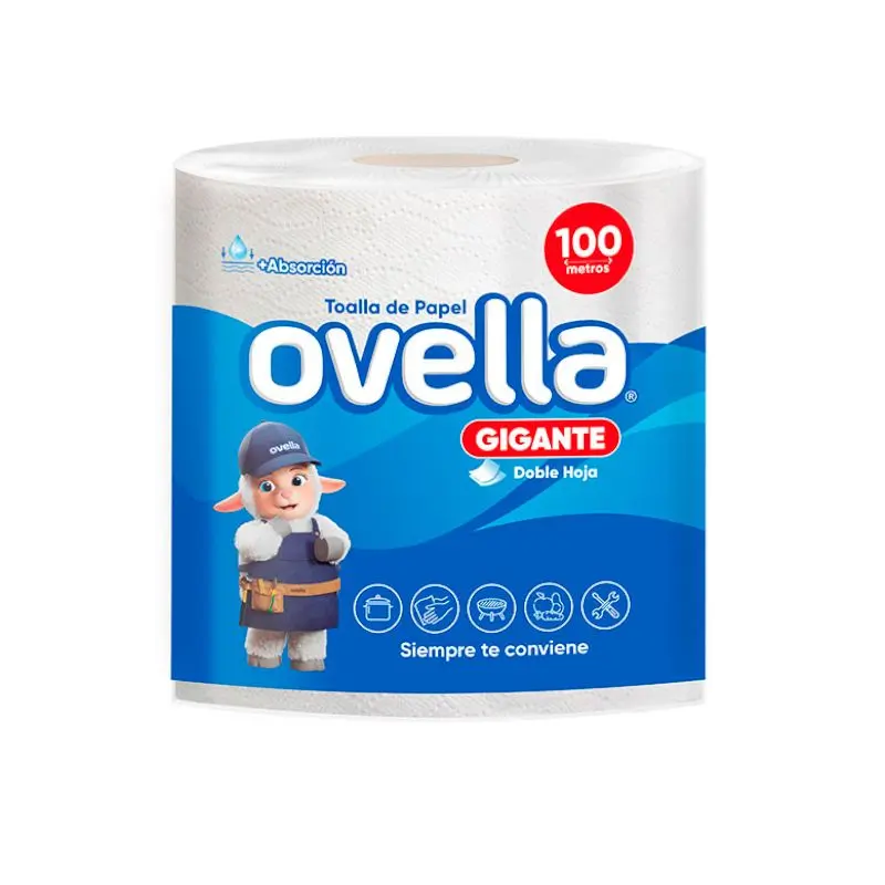 Toalla De Papel Ovella Doble Hoja (100 mts)